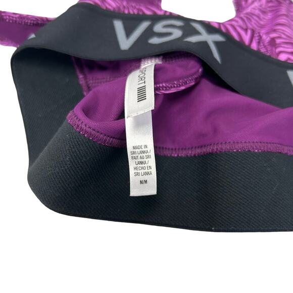Victoria's Secret VSX Sport Purple Zebra Sports Bra Medium - Picture 3 of 4